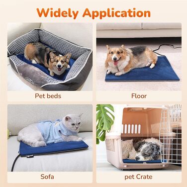 Електричний килимок для тварин Pecute - зігріваючий килимок для собак та котів, 40x50 см