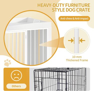 Сучасна собача будка Hzuaneri з USB та розеткою, 90x63x79 см, біла