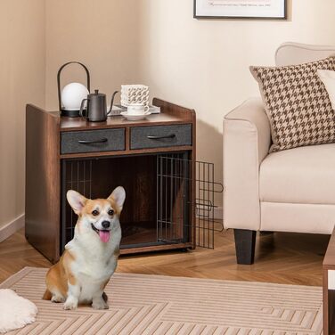 Клітка для собак GOPLUS з 2 висувними ящиками, замок, для собак маленьких та середніх порід, 62x49,5x63 см