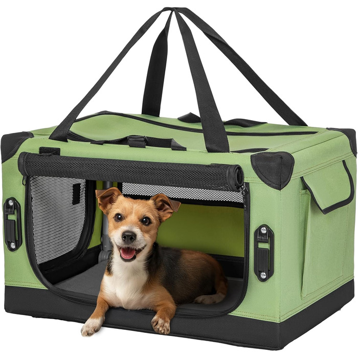 Транспортна переноска для собак та котів Petsfit, складана, для подорожей та авто, XS, зелена