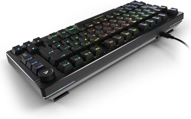 Sharkoon Skiller SGK25 RGB – ігрова клавіатура, 75% layout, Hot Swap, перемикачі Huano RED, чорна