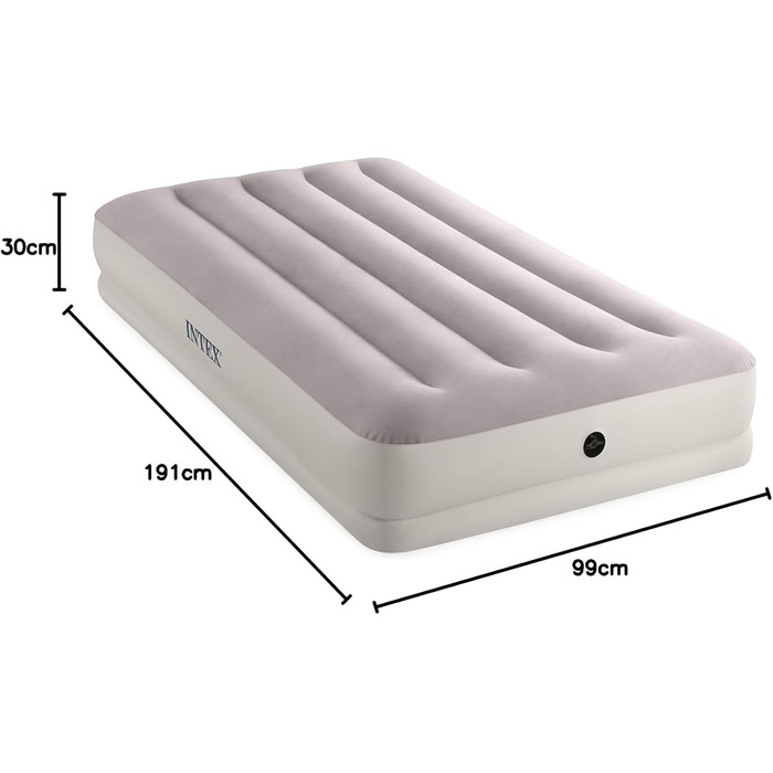 Надувний матрац Intex Dura-Beam Prestige Mid-Rise, 99x191x30 см, для 1 особи, PVC, багато кольорів