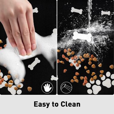 Нековзна килимок під миску для собак та котів Walant, легко миється, швидко сохне, чорний