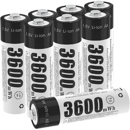 Зарядний пристрій для акумуляторів AA AAA AICARGER з LCD-дисплеєм, 4 слоти, швидка зарядка 5V/2A, 8 акумуляторів (3600 mWh)