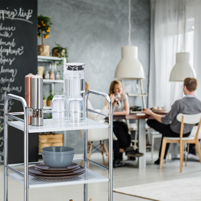 Relaxdays Serving Trolley Metal with 3 Shelves