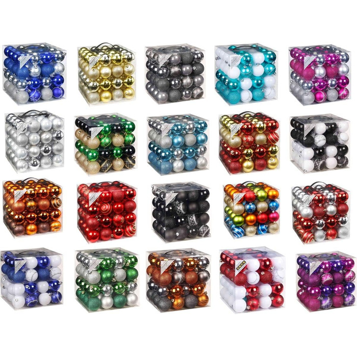 Набір прикрас на ялинку 64 шт. 6 см, пластикові, стійкі до пошкоджень, мідно-коричневі