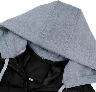 Чоловіча степкова жилетка YOUTHUP з капюшоном, тепла зимова жилетка для активного відпочинку, чорна, розмір XL