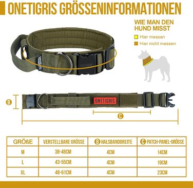 Нашийник для собак OneTigris Ranger з металевою застібкою, зелений, розмір M