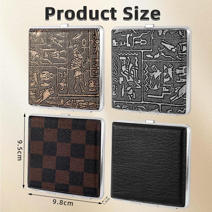 Чохол для сигарет на 20 сигарет з шкіри та металу, Zigarettenetui, чохол для сигарет для чоловіків та жінок