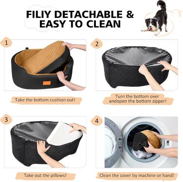 Dog Car Seat for Medium/Large Dogs (up to 25kg) or 2 Small Dogs - with Safety Leashes & Washable Cushion - Rear Seat Cover (Brown/Gray)