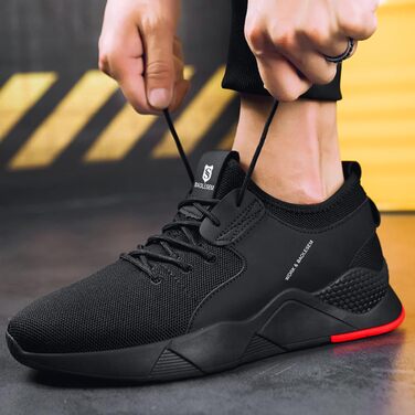 Черевики робочі BAOLESEM: спортивні, дихаючі, зі сталевим підноском, 45 EU, чорні