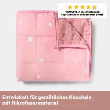 Обважнююча ковдра Dreamscene Star 3кг, 100x150 см, терапевтична ковдра для сну та релаксації (Рожева)