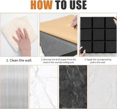 Акустичний поролон для звукоізоляції стін, панелі-поглиначі шуму 30x30x3 см, високощільний шумопоглинаючий матеріал для студії, офісу та кімнати запису, чорний (12 шт.)