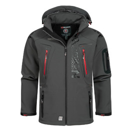 Чоловіча куртка-софтшелл Geographical Norway Leyoley Production, темно-сіра з червоним, розмір M