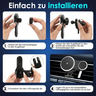 Автомобільний зарядний пристрій MagSafe 15W 2-в-1: зарядка та тримач для iPhone 16/15/14/13/12 Pro Max