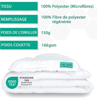 FAM' Home Baby Duvet and Pillow Set Cheeky Fox, Children's Duvet 100 x 135 and 40x60 cm Pillow | Oeko-Tex Standard 100 Certified | Anti-allergy Option | Suitable for 70x140 cm beds, 100 x 135 cm and 40x60 cm all-season duvet