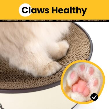 Кігтеточка для котів Conlun 2 в 1: овальна кігтеточка-ліжко з гофрокартону, 43x33x10 см