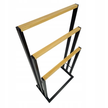 Стійка-вішак для рушників у стилі лофт, 3 рівні, чорний бамбук, органайзер для ванної кімнати