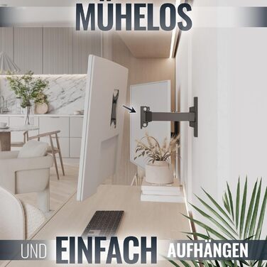 Настінне кріплення для монітора/телевізора RICOO S3911 13-34 дюйми VESA 75x75/100x100 поворотне