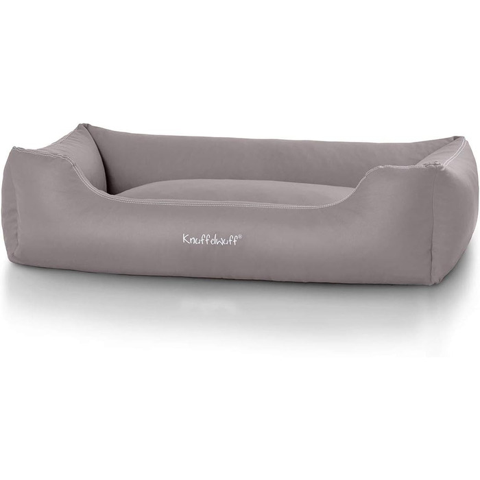 Knuffelwuff Faux Leather Dog Bed Sidney XXL 120 x 85cm Grey - Removable Cover - Easy to Clean - for Large, Medium and Small Dogs