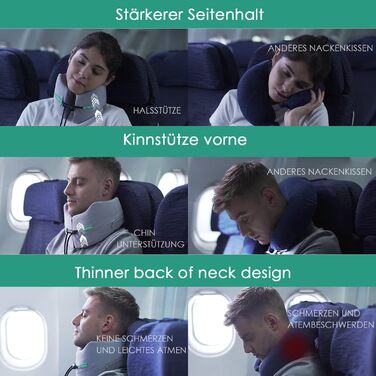 Подушка для шиї з піни Memory Foam для подорожей, сіра (розмір L) - комфортна підтримка для літака, автомобіля, офісу