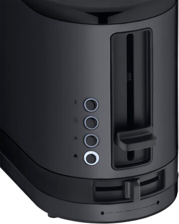 WMF Kitchen Mini Long Slot Toaster, 2 Slices with Roll Attachment, Slim Toaster, XXL, Bagel Function, 7 Browning Levels, 900W, Stainless Steel Matte, Black