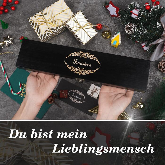 Updated Model - Valentine's Day Kitchen Knife Sharp Gift for Him, Professional Chef's Knife with Wooden Box, Partner Gifts for Men Husband, I Love You Valentine's Day Gift