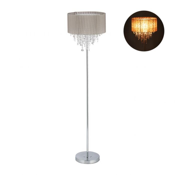 Relaxdays Standing Lamp Organza Crystal