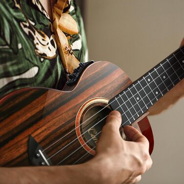 Гуталеле Caramel GEG95 Butterfly Bocote з аксесуарами: професійний 6-струнний акустичний та електро-інструмент для подорожей, 76,2 см, ручної роботи