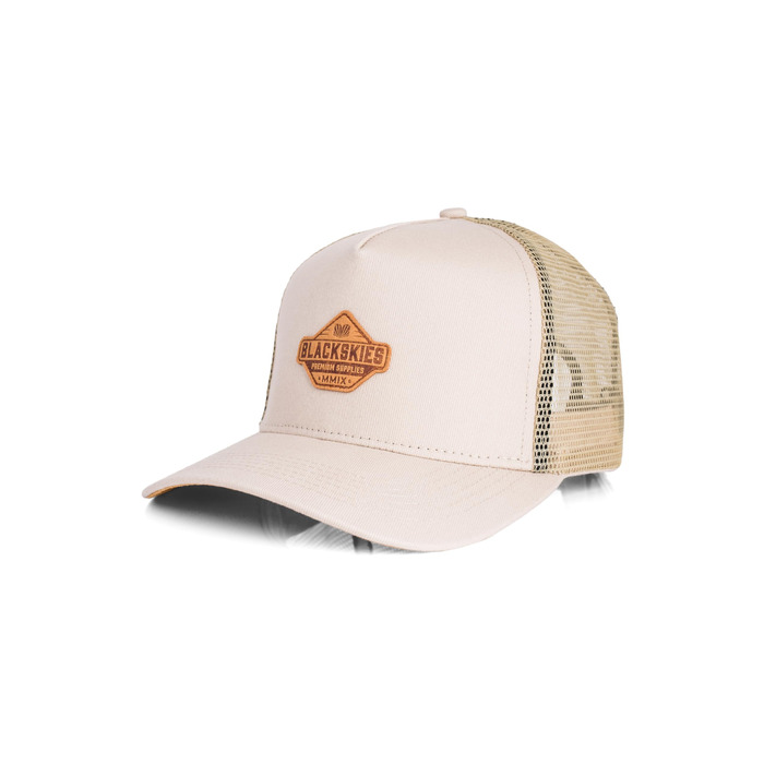 Кепка бейсболка Blackskies Essentials Trucker (бежево-коричнева) | Унісекс, сітка, для чоловіків та жінок, streetwear, outdoor, літо
