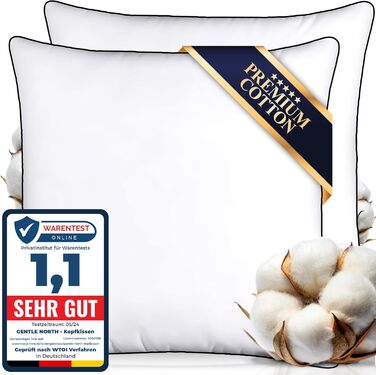 Gentle North High-Quality Hotel-Style Pillowcases (80x80 cm) - 2-Pack Fluffy, Ergonomic Sleep Pillows (Ökotex 100 Certified) - With Zipper - Washable up to 60° 2x | 80x80