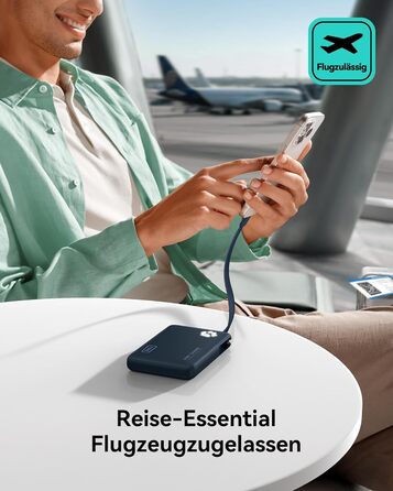 Power Bank INIU 20W 10000mAh з USB-C, PD3.0 QC4.0, для iPhone, Samsung, iPad (Блакитний)