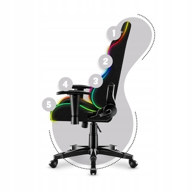 Ігрове крісло Huzaro Ranger 6.0 RGB, сітка, чорне