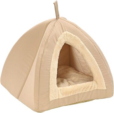 Кішечка-затишок Dehner Findus, 40 x 40 x 35 см, поліестер, бежевий