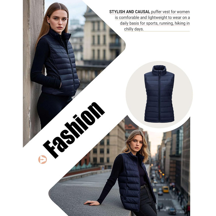 Жіноча степна жилетка Outdoor Ventures: тепла, для туризму та велоспорту, з капюшоном, темно-синя, розмір S