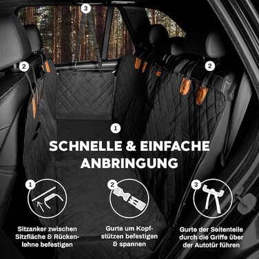 Захист для заднього сидіння автомобіля для собак від Hainberger: водовідштовхувальний, стійкий до подряпин, з боковим захистом та оглядовим вікном, 137x147 см