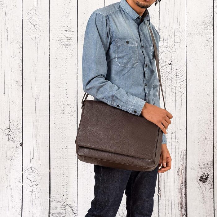 LEABAGS Чоловіча/Жіноча Лэптоп-сумка Oxford з Екошкіри, 15 дюймів – Месенджер, Робоча сумка, Сумка через плече, 38x31x10 см