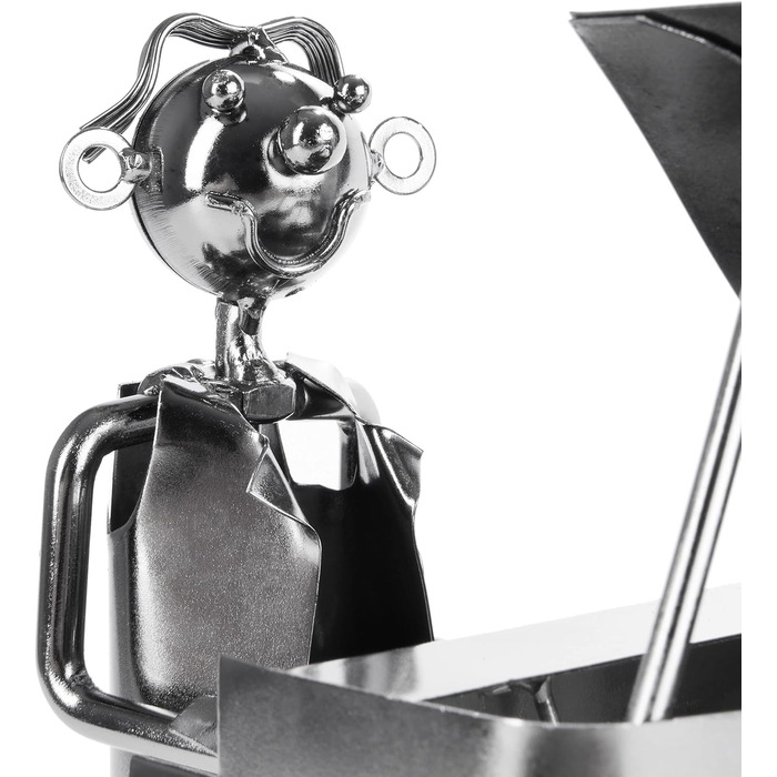 BRUBAKER Wine Bottle Holder Pianist at the Piano - Metal Bottle Stand of a Piano Player with Greeting Card for Wine Gift