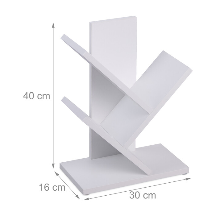 Relaxdays White Bookshelf in Tree Shape