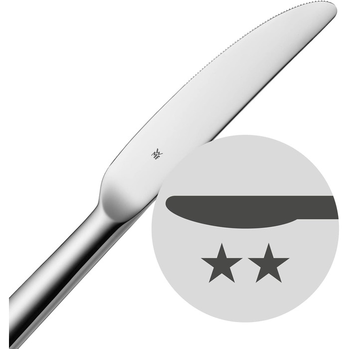 WMF Philadelphia Cutlery Set, 6 Persons, 30 Pieces, Monobloc Knives, Polished Cromargan Stainless Steel, Shiny, Dishwasher Safe, Single