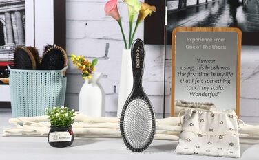 BESTOOL Щітка для волосся Paddle Detangler з металевими щетинками, для розплутування та масажу, підходить для кучерявого та довгого волосся, для мокрого та сухого волосся