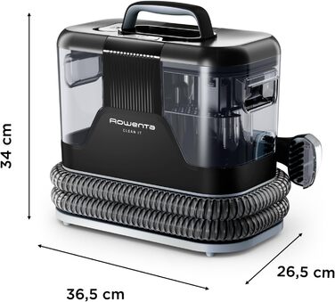 Rowenta Clean It - портативний відпарювач для килимів, 750 Вт, зелений/чорний, IN5020F0, з 5 насадками