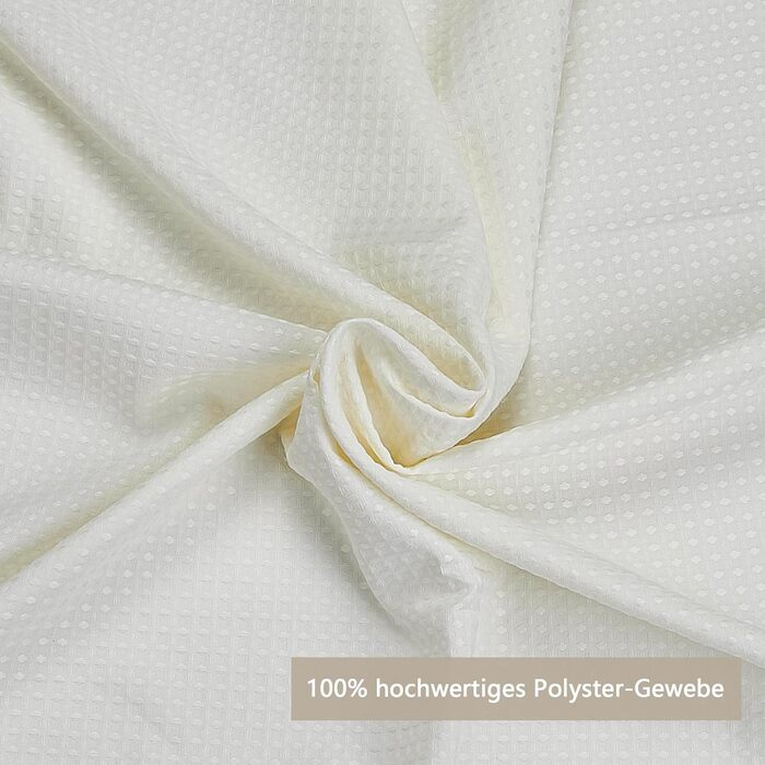 Шторка для душу Waffel з тканини поліестер, 183x183 см (зелена), з 12 кільцями, вологостійка, для ванни та душу