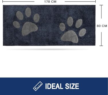 Килимок для дому FCSDETAIL, 50x80 см, миючий, водонепроникний, з антиковзаючою поверхнею, для собак та вологих лап (Темно-синій)