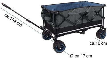 Універсальний складаний візок yourGEAR Bollerwagen XXL 195л - міцний транспортний візок для пляжу, кемпінгу, 80 кг, колеса 10см