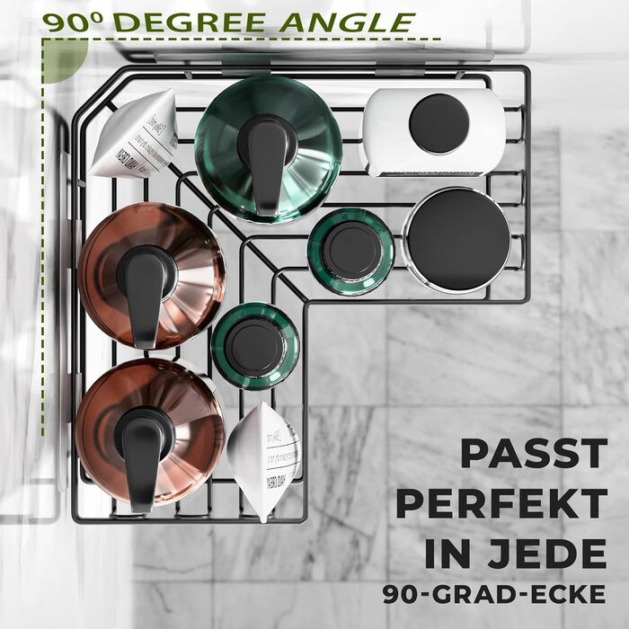 Настінна поличка для душу без свердління - 2 шт. | Дзеркальна | Чорна | Набір для зберігання в ванній кімнаті, органайзер для шампуню, душовий кошик