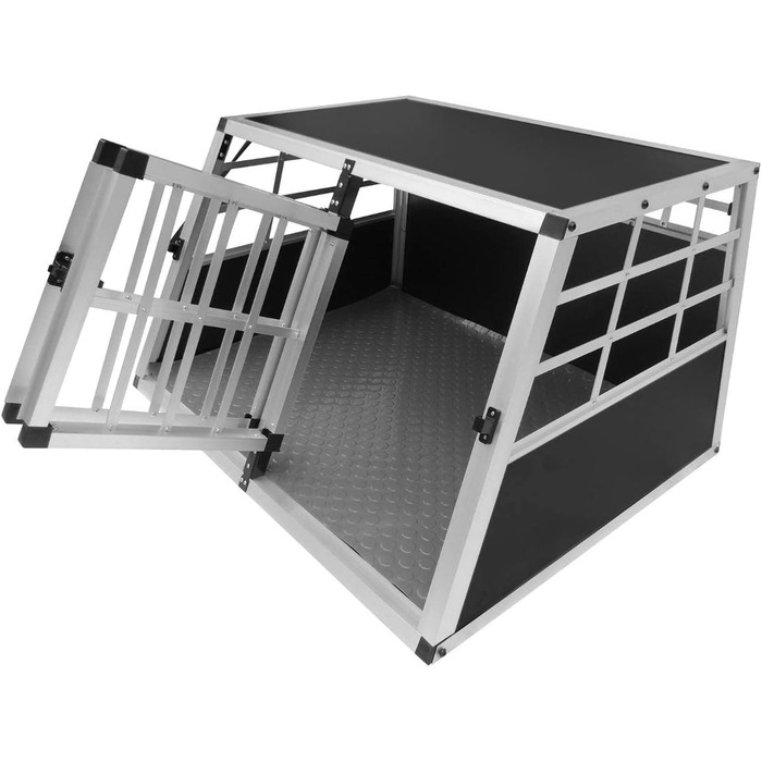 Транспортна переноска для собак та котів, алюмінієва, з подвійним відсіком - переноска для автомобіля