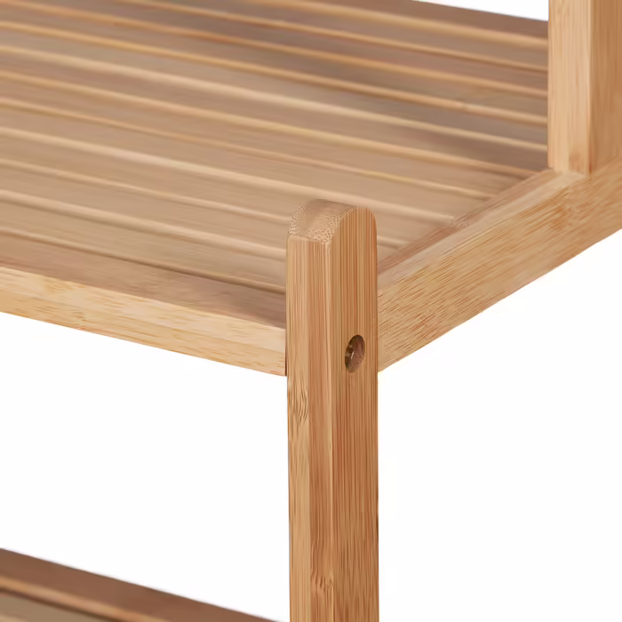 Relaxdays Tall Bamboo Bathroom Shelf