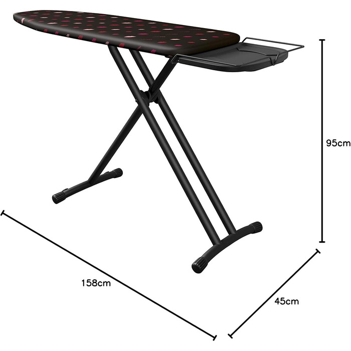 Відкидна прасувальна дошка Laurastar Comfortboard Lips, 38x120 см, 100% бавовна, регульована висота, універсальна підставка для праски, 7.5 кг