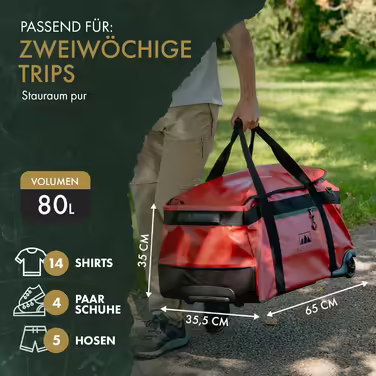 BEN NEVIS ORIGINAL 80L Travel Bag with Wheels – XXL Foldable Travel & Sports Bag, Water-Repellent, Robust & Space-Saving